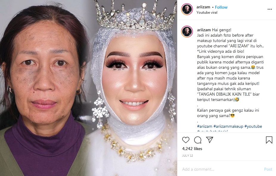 Ajaib Berkat Make Up Nenek Usia 60 Tahun Ini Jadi Terlihat Bak Gadis