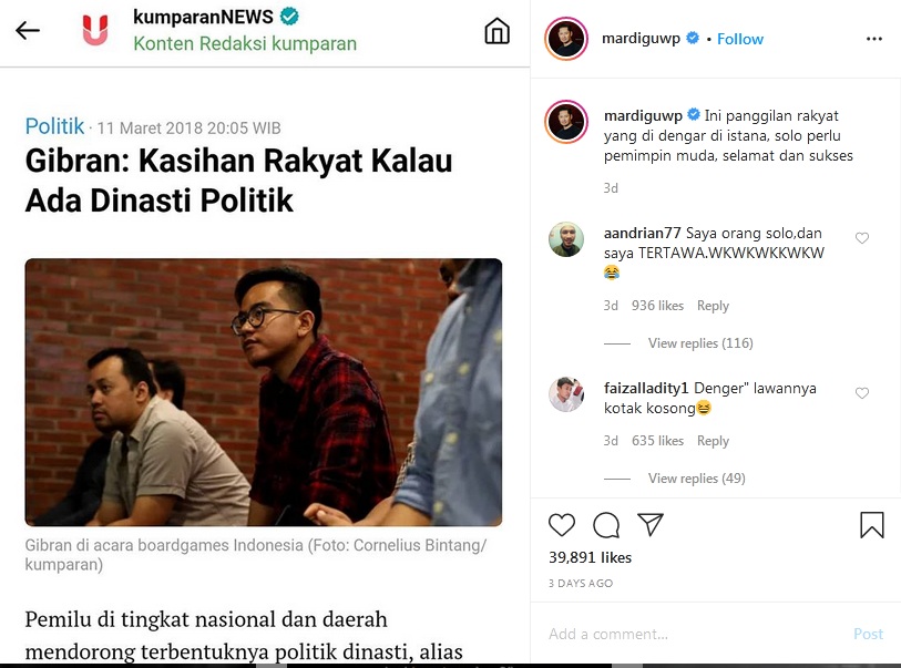 Lain Dulu Lain Sekarang Ini Beda Pernyataan Gibran Tahun 2018 Hingga Kini Jadi Calon Wali Kota Solo Joglosemar News