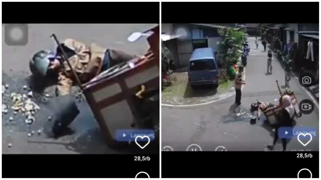 tukang bakso terjatuh tiba tiba Tangkapan Layar Instagram