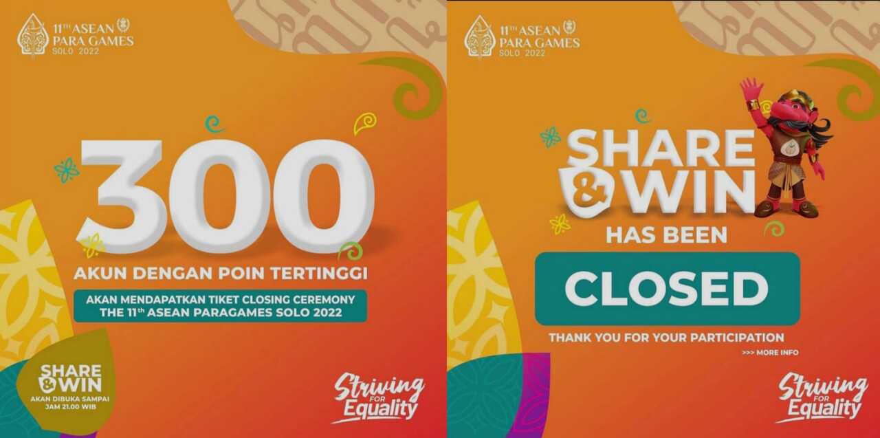 Tiket Closing Ceremony Asean Para Games 2022 Dibatasi, Netizen: Ribet & Nggak Jelas! | Unggahan Ticketing Instagram Resmi Asean Para Games 2022 | Foto : Instagram @aseanpg2022 Tiket Closing Ceremony Asean Para Games 2022 Dibatasi, Netizen: Ribet & Nggak Jelas! | Unggahan Ticketing Instagram Resmi Asean Para Games 2022 | Foto : Instagram @aseanpg2022