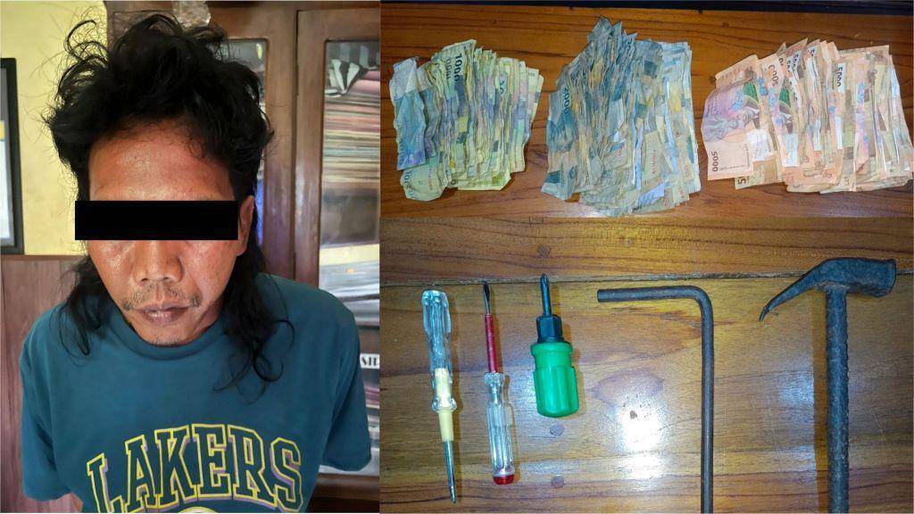 pencurian kotak amal di Masjid Miftahul Jannah Muhammad Syaiful Arif (38) pelaku pencurian kotak amal di Masjid Miftahul Jannah Dukuh Mojopuro, Rt 34, Desa Mojopuro, Kecamatan Sumberlawang, Kabupaten Sragen, Jawa Tengah, pada Kamis (18/1/2024) Pukul 14:30 WIB. || Istimewa