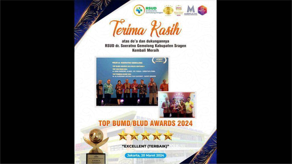 RSUD dr. Soeratno Bintang lima BUMD Award