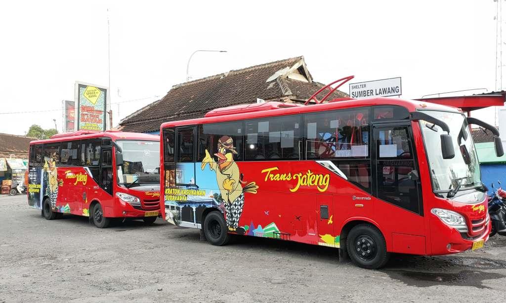 Bus Trans Jateng di Terminal Sumberlawang, Sragen, Jawa Tengah Kamis (25/4/2024) || Foto Huri Yanto