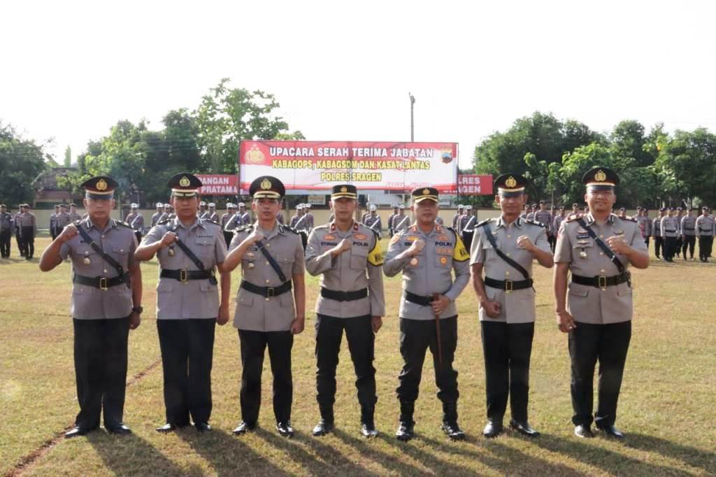 Kapolres Sragen AKBP Petrus P Silalahi Pimpin Sertijab Minta Pejabat Baru Solid dan Ciptakan Inovasi