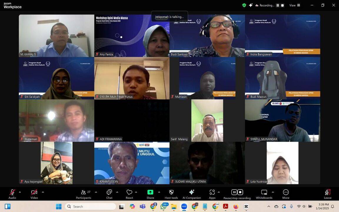 Pelatihan Menulis Hukum di Media Massa