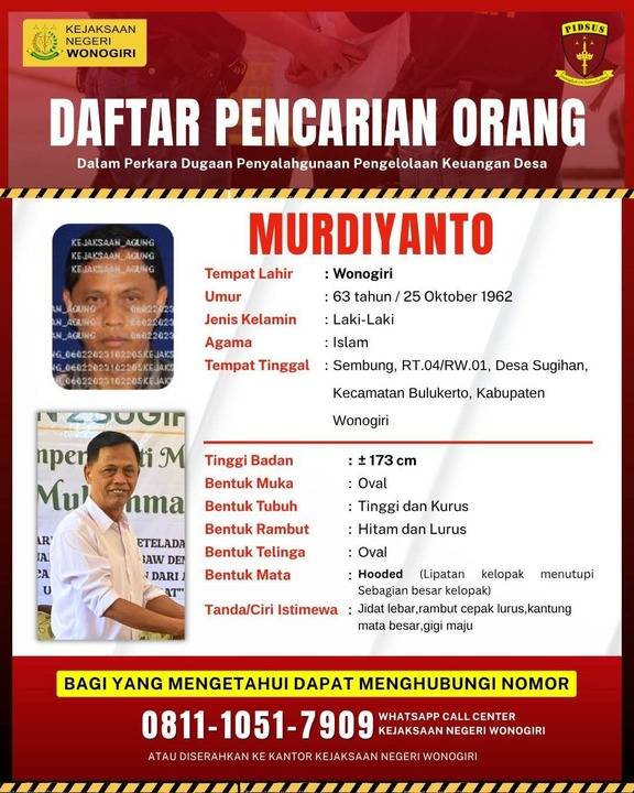 Kades Sugihan Buron! Murdiyanto Masuk DPO Kejaksaan