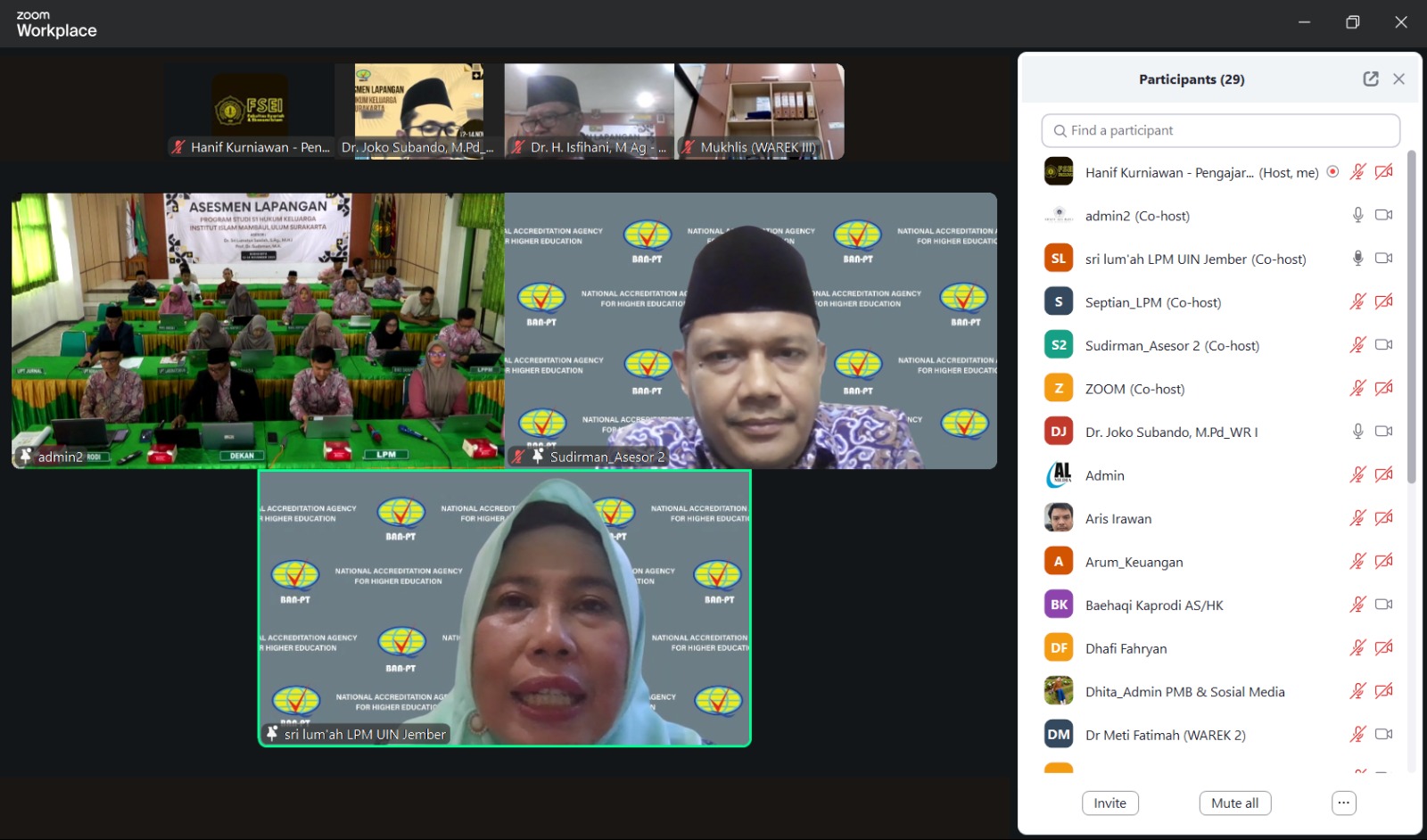 Asesmen BAN-PT Prodi Hukum Keluarga IIM Surakarta! Terungkap Selama Tiga Hari Penilaian Daring