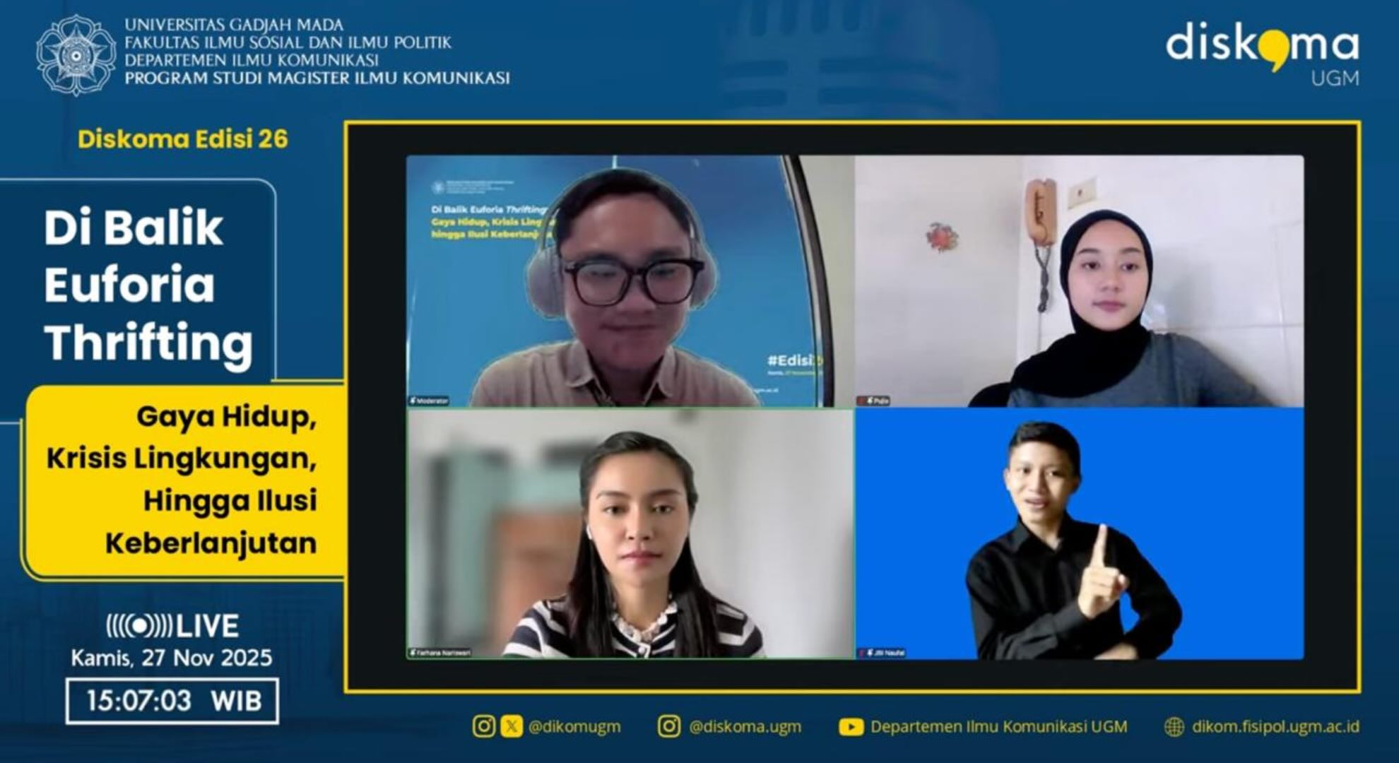 Diskoma UGM Kupas Tuntas “Euforia Thrifting”, Benarkah Ramah Lingkungan atau Hanya Tren Anak Muda?