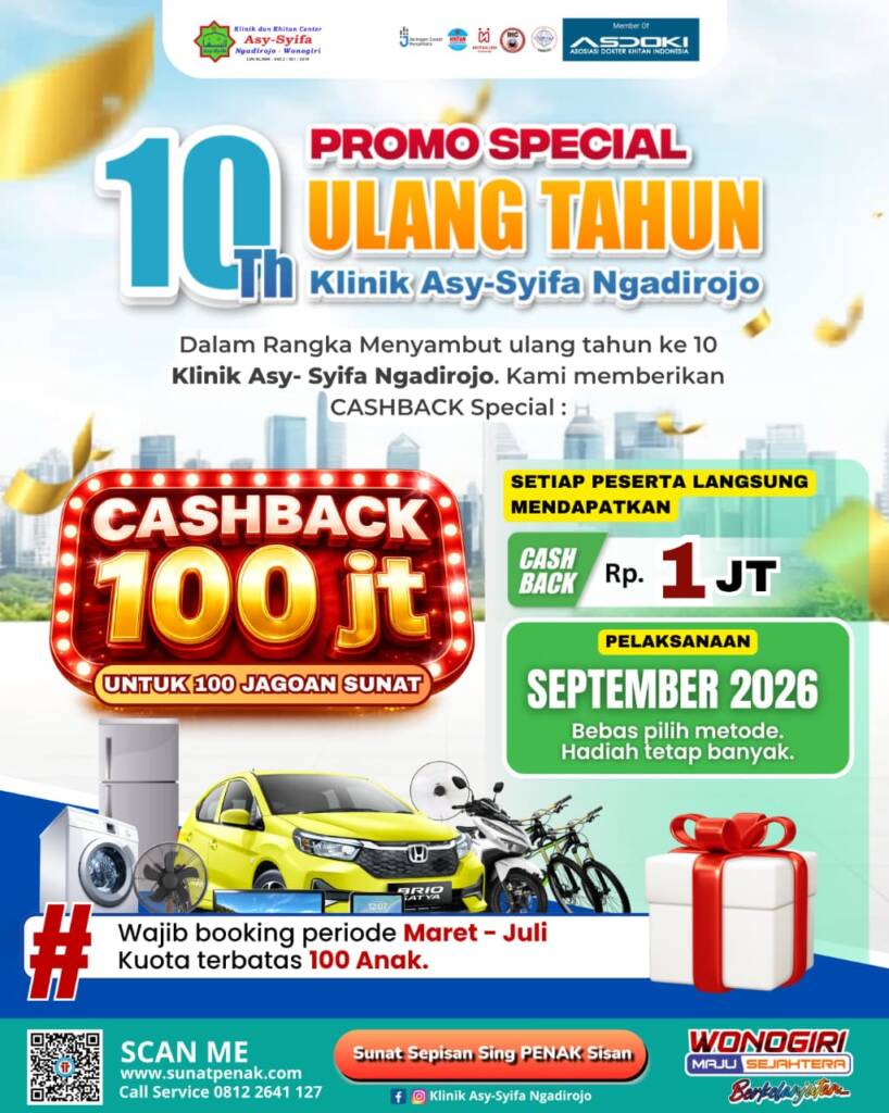 100 Anak Dapat Cashback Rp1 Juta! Promo Sunat Terbesar di Wonogiri Dibuka, Buruan Daftar
