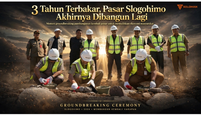 3 Tahun Terbakar, Pasar Slogohimo Akhirnya Dibangun Lagi