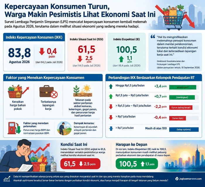 Kepercayaan Konsumen Turun, Warga Makin Pesimistis Lihat Ekonomi Saat Ini